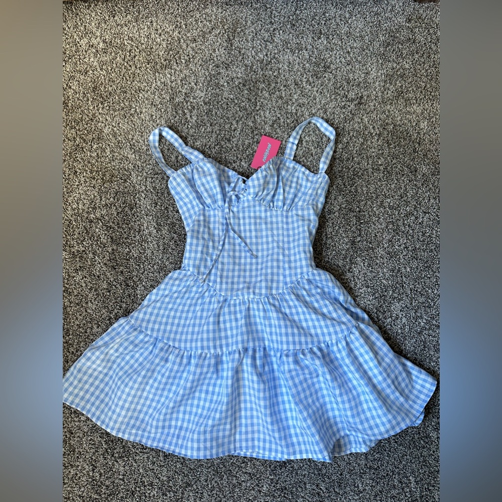 Edikted Basil Cotton Gingham Minidress NWT SIZE XS - Picture 2 of 7